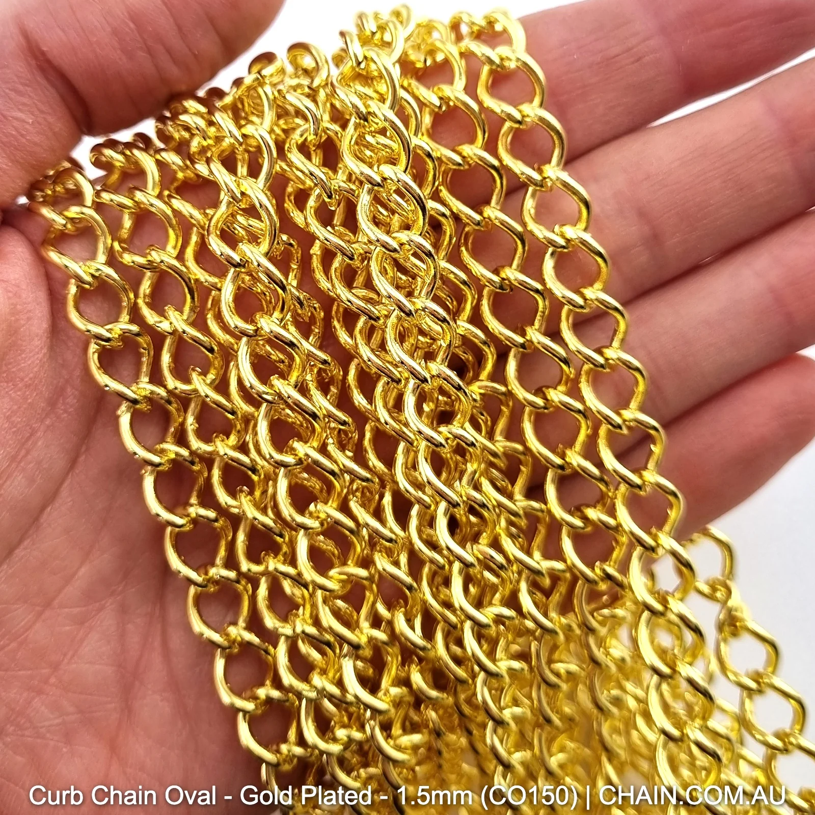 Oval Curb Chain - Gold Plated - 25m - Image 10