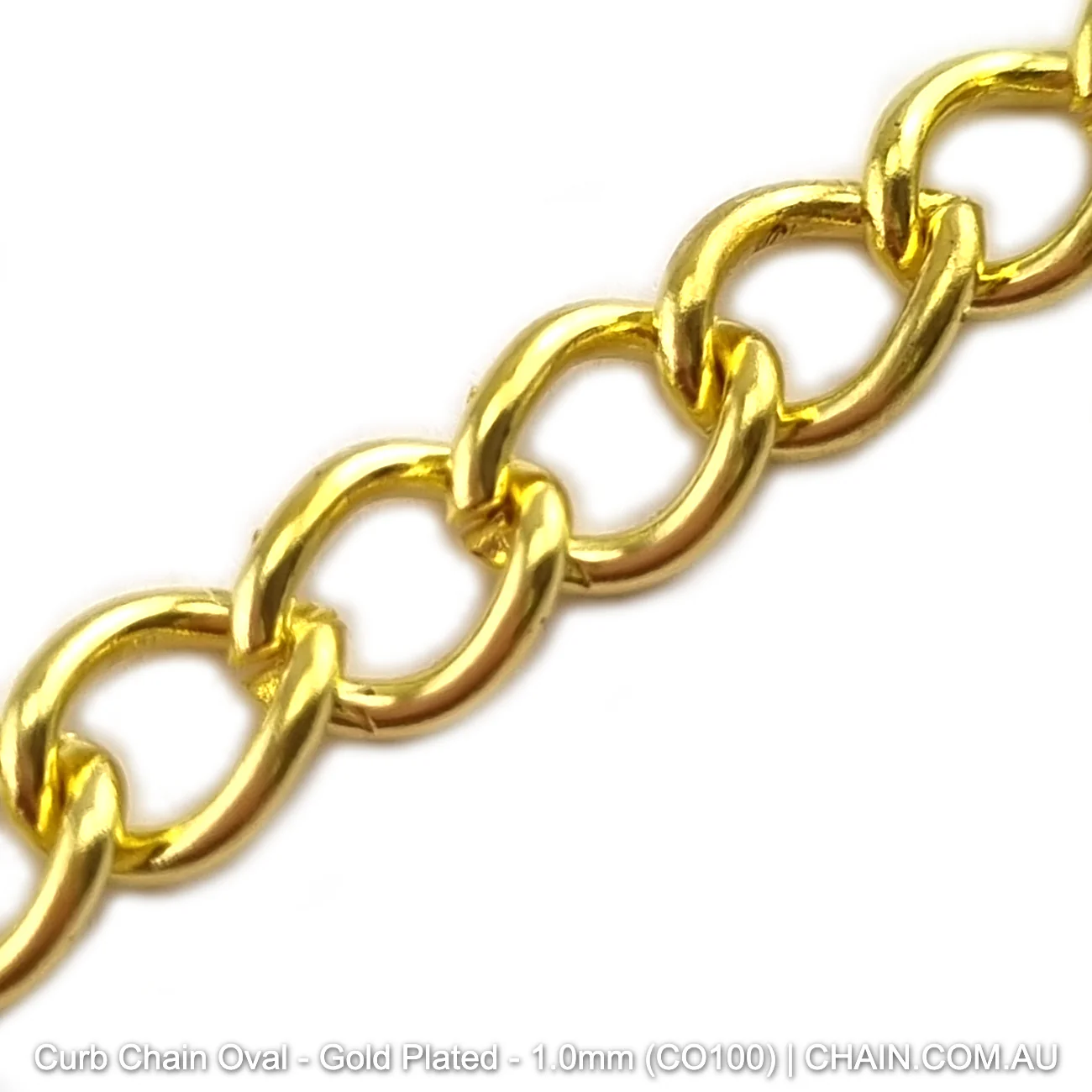 Oval Curb Chain - Gold Plated - 25m - Image 3