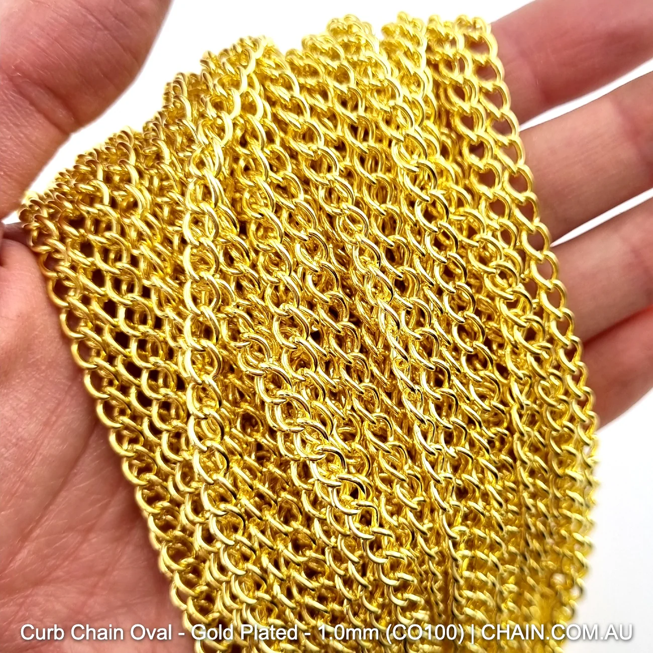 Oval Curb Chain - Gold Plated - 25m - Image 4