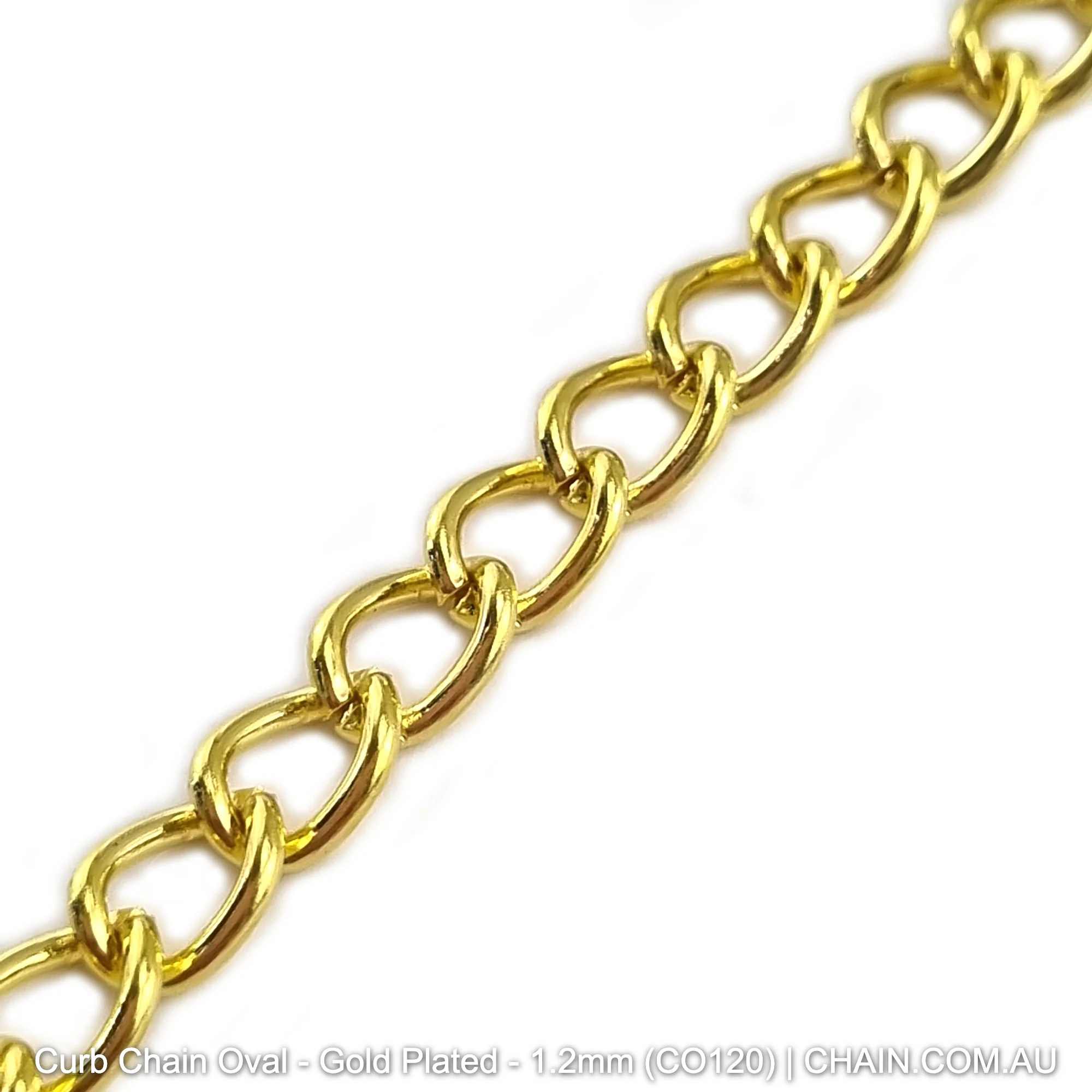 Oval Curb Chain - Gold Plated - 25m - Image 5
