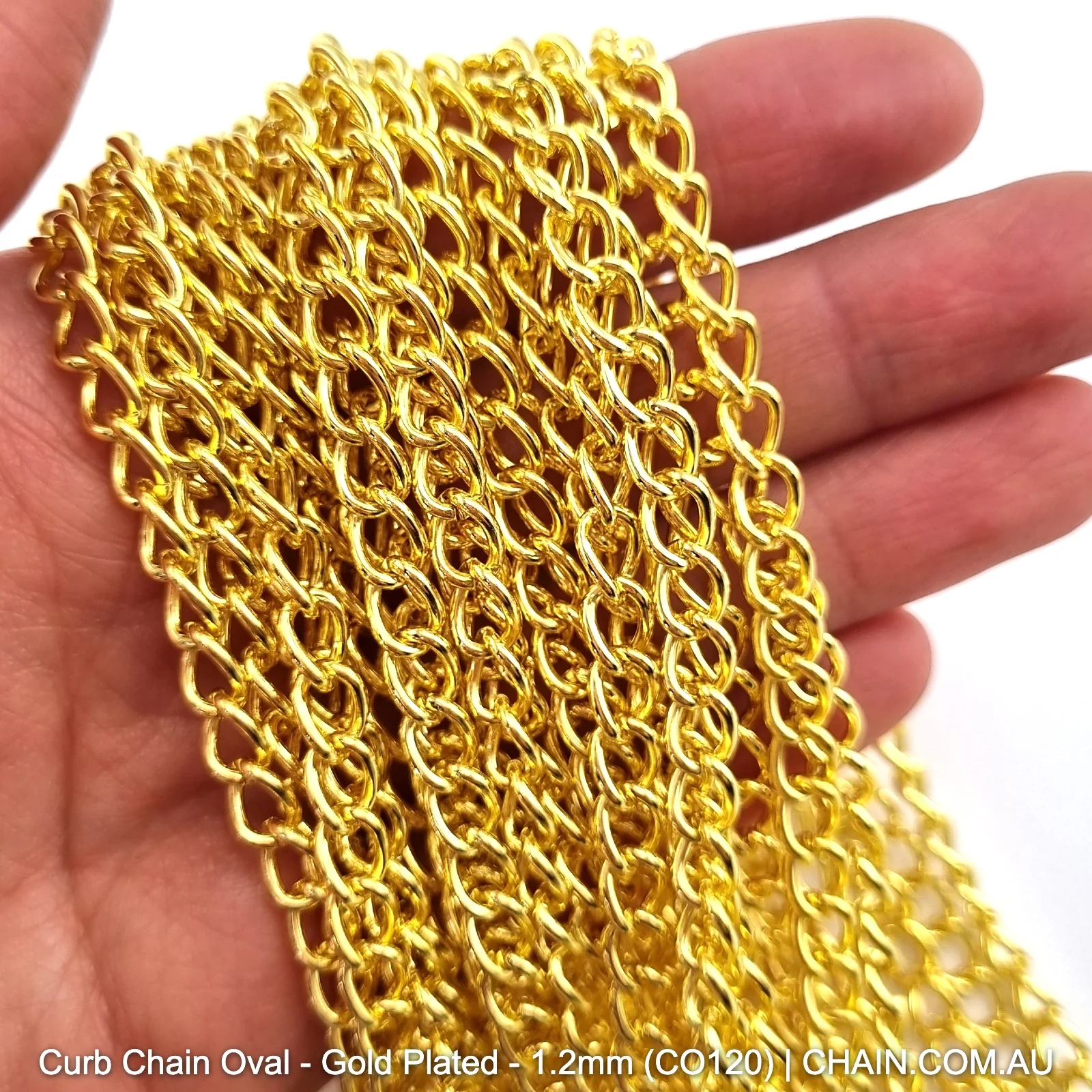 Oval Curb Chain - Gold Plated - 25m - Image 6