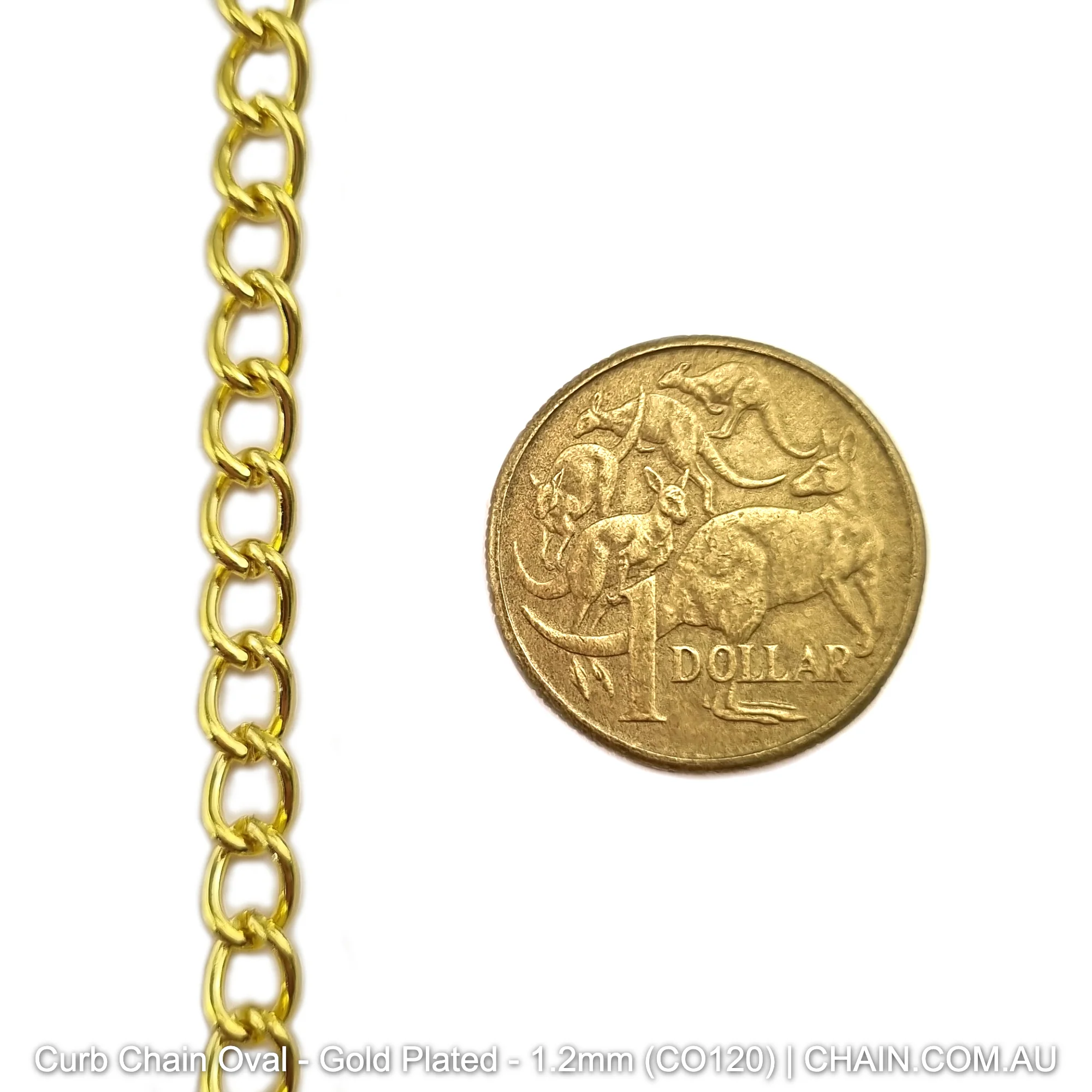 Oval Curb Chain - Gold Plated - 25m - Image 8