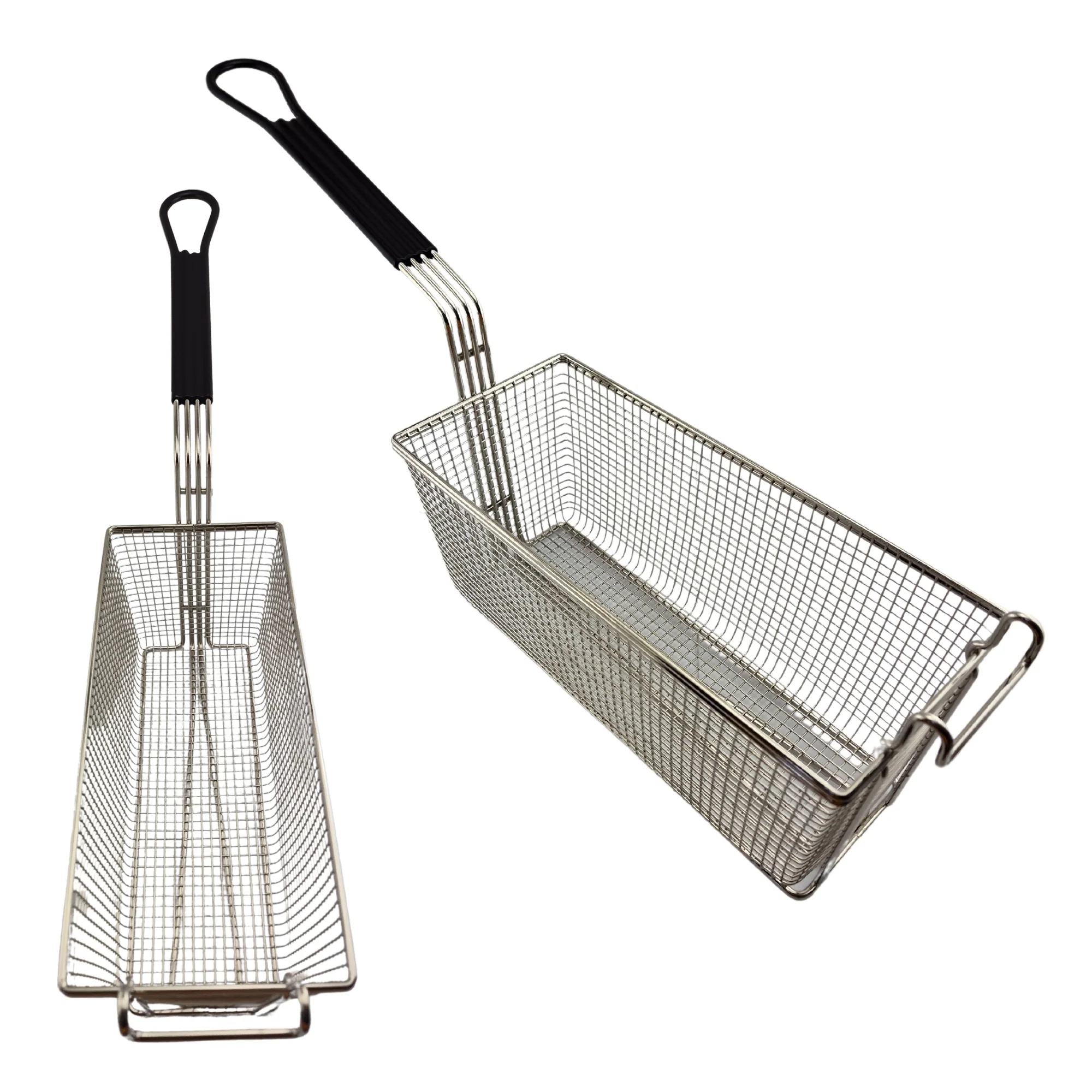 Deep Fryer Basket - Rectangle - Rubber Handle - Image 4