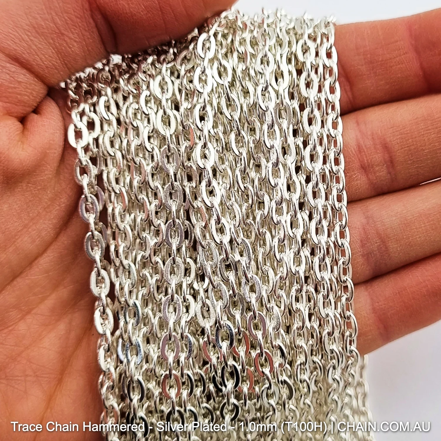 Trace Chain Hammered - Silver Plated -25m - Image 14