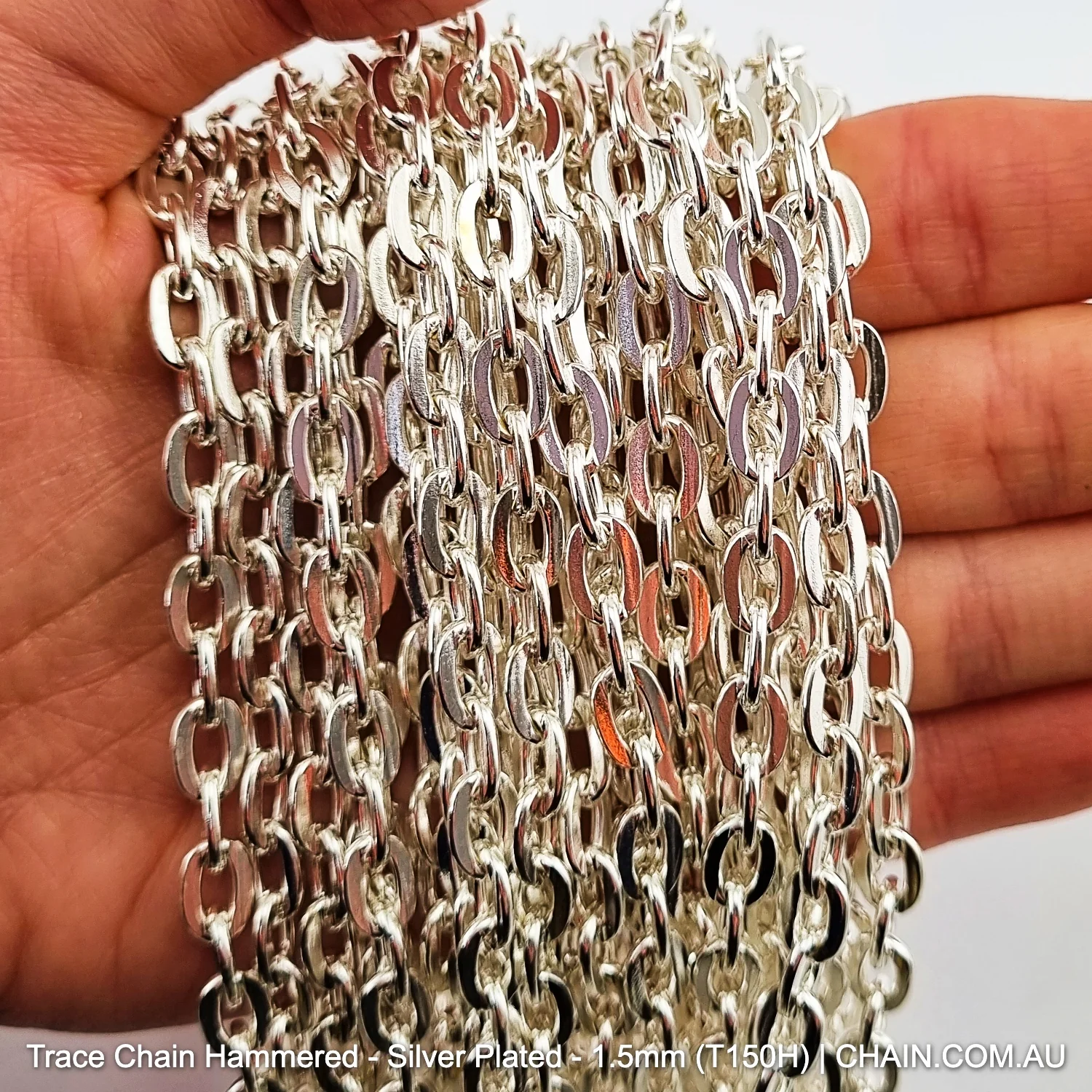 Trace Chain Hammered - Silver Plated -25m - Image 16