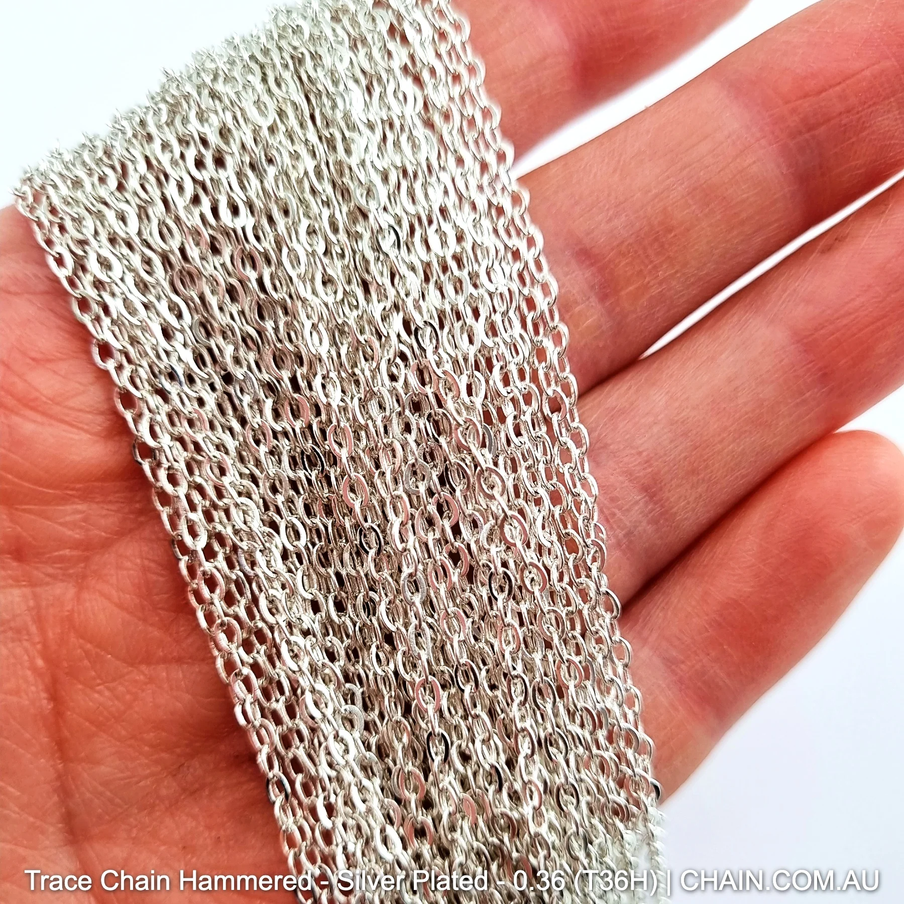 Trace Chain Hammered - Silver Plated -25m - Image 5