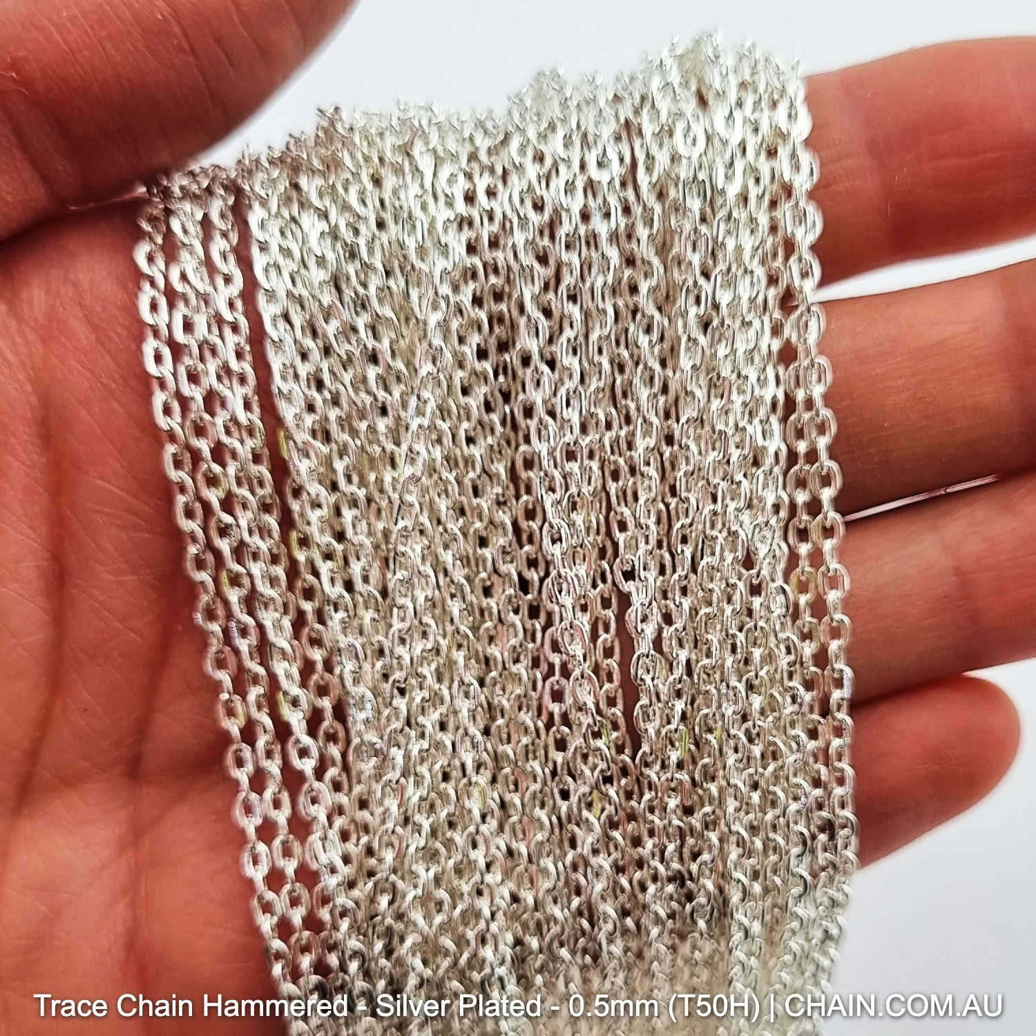 Trace Chain Hammered - Silver Plated -25m - Image 7
