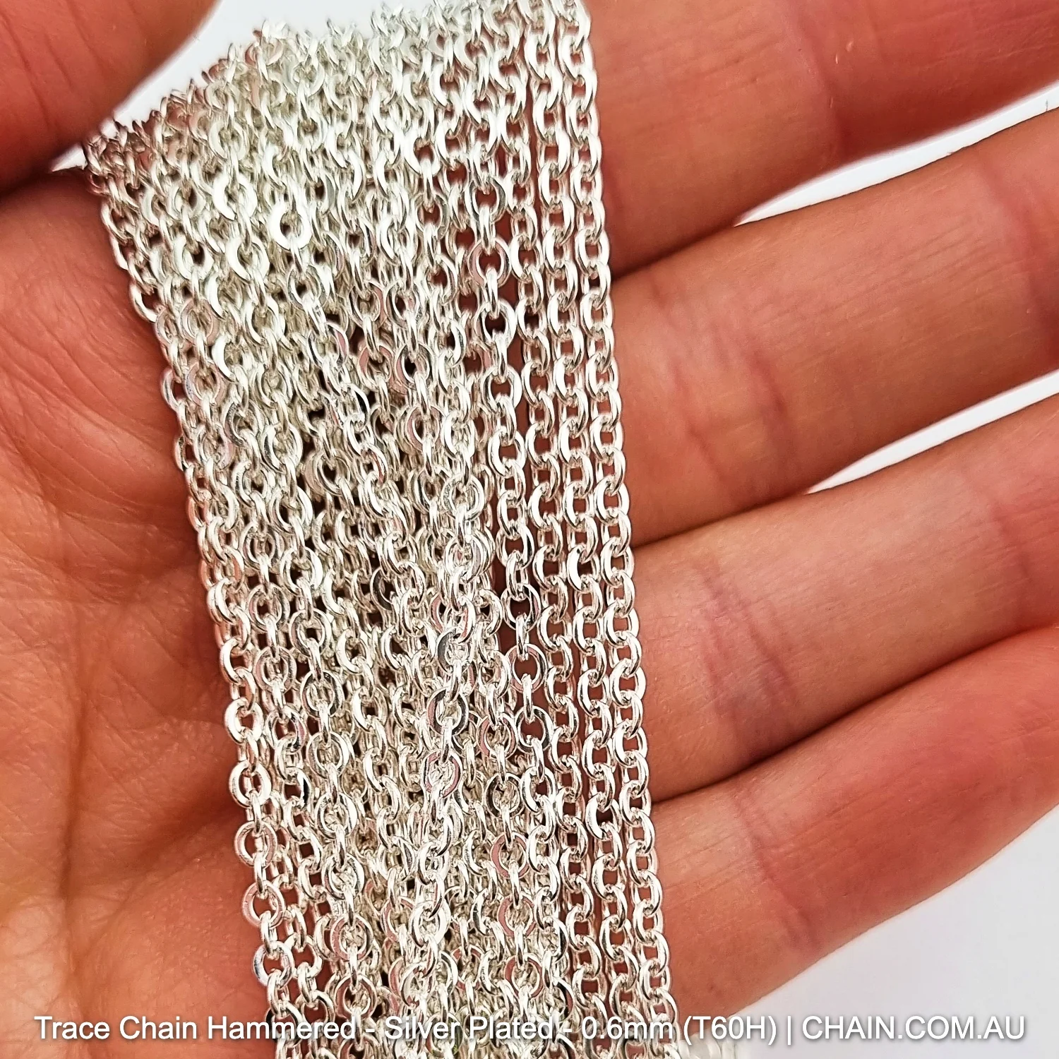 Trace Chain Hammered - Silver Plated -25m - Image 9