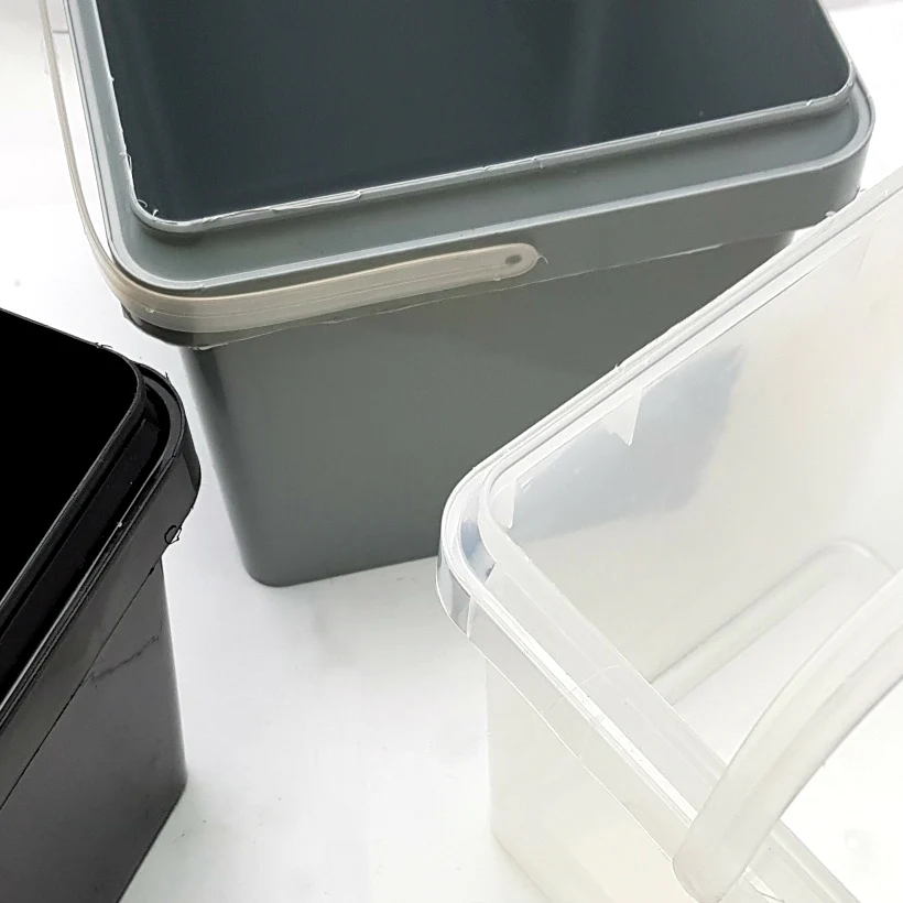 Plastic Buckets with Lid - 2.3 Litre - Grey - Qty 75 - Image 3
