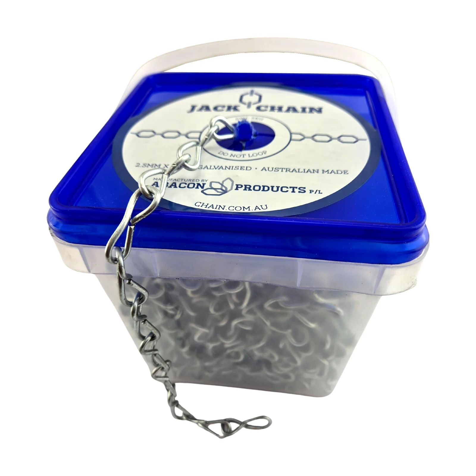 Single Jack Chain - Galvanised - 2.5mm x 30m Bucket - Image 4